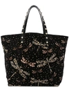 RED VALENTINO EMBELLISHED DRAGONFLY TOTE,PQ2B0631VYK12721253