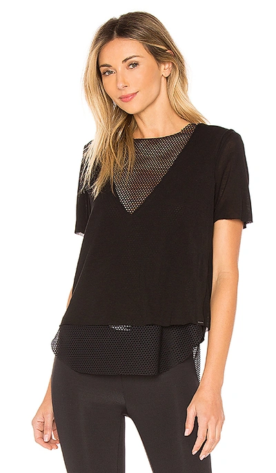 Koral Double Layer Tee With Mesh In Black