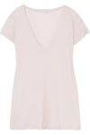 James Perse High Gauge Jersey Deep V Tee In Pink