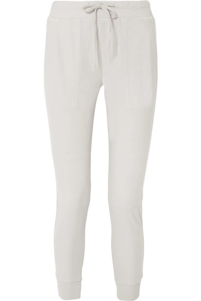 James Perse Cotton-twill Track Pants In Light Gray