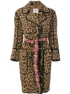 BAZAR DELUXE BAZAR DELUXE LEOPARD PRINT DOUBLE BREASTED COAT - BROWN,S326220012721011