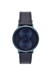 REBECCA MINKOFF Griffith Blue Ion Plated Tone Blue Strap Watch, 43MM