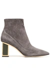 DIANE VON FURSTENBERG DIANE VON FURSTENBERG WOMAN CAINTA SUEDE ANKLE BOOTS DARK grey,3074457345618573447