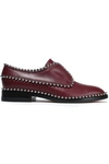 ALEXANDER WANG WOMAN WENDIE STUDDED LEATHER BROGUES BURGUNDY,US 12789547614277499