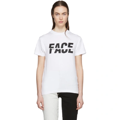 Facetasm Face Printed Cotton Jersey T-shirt In White