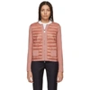 MONCLER MONCLER PINK DOWN FRONT PANEL ZIP-UP SWEATER,D1093 94722 0091112