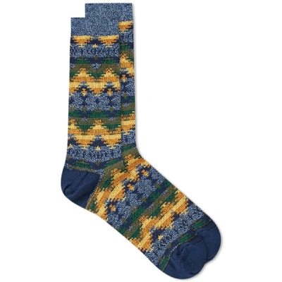 Anonymous Ism Cotton-blend Jacquard Socks In Multi
