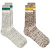 ANONYMOUS ISM Anonymous Ism Mix Lines Crew Sock - 2 Pack,15194600-AS70