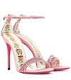 GUCCI EMBELLISHED LEATHER SANDALS,P00294603