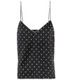 GANNI POLKA-DOTTED SILK SATIN CAMISOLE,P00319632