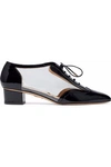 CHARLOTTE OLYMPIA WOMAN PATENT-LEATHER AND PVC BROGUES BLACK,US 7789028783964651