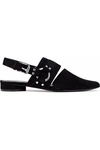OPENING CEREMONY WOMAN EMBELLISHED SUEDE POINT-TOE FLATS BLACK,US 7789028784052168