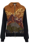 STELLA MCCARTNEY Paneled embroidered faux suede and wool-blend jacket,GB 7789028784022979
