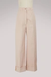 ACNE STUDIOS MADYA COTTON trousers,10M176-J75/POWDER PINK