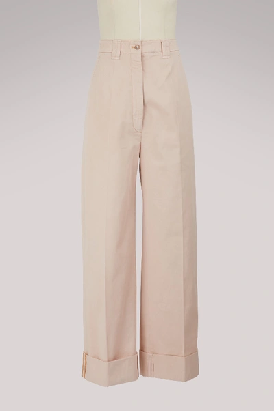 Acne Studios Madya Cotton Chino Trousers In Powder Pink