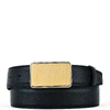 DOLCE & GABBANA LEATHER BELT WITH METAL LOGO PLATE,BC3654 A100180999