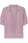 BOTTEGA VENETA POINTELLE-KNIT SILK TOP