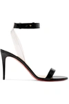 CHRISTIAN LOUBOUTIN JONATINA 85 PVC-TRIMMED LEATHER SANDALS