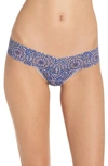 Hanky Panky Low-rise Printed Lace Thong In Maria