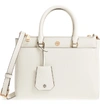 TORY BURCH SMALL ROBINSON DOUBLE-ZIP LEATHER TOTE - IVORY,46331