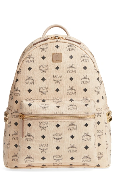 Medium Stark Side Studs Backpack in Visetos Beige