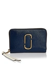 Marc Jacobs Snapshot Standard Small Leather Wallet In Blue Sea Multi/gold