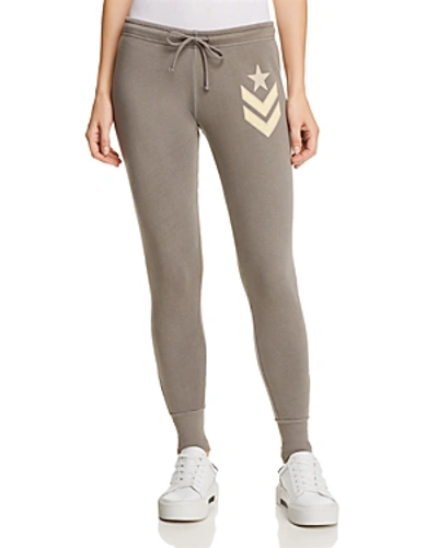Wildfox Military Graphic Jogger Trousers In Pigment Green