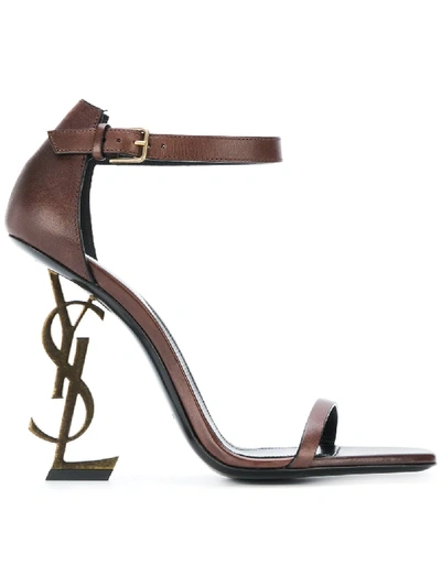 Saint Laurent Brown Opyum 110 Leather Sandals