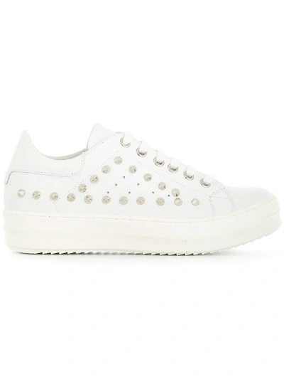 Les Hommes Studded Low-top Trainers - White