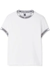 OPENING CEREMONY TORCH RIBBED KNIT-TRIMMED COTTON-JERSEY T-SHIRT