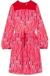 VALENTINO PRINTED SILK CREPE DE CHINE DRESS