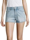 MOTHER Super Zip High-Rise Cut-Off Denim Shorts,0400097309120