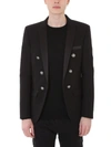 BALMAIN BLACK COTTON BLAZER,10516530