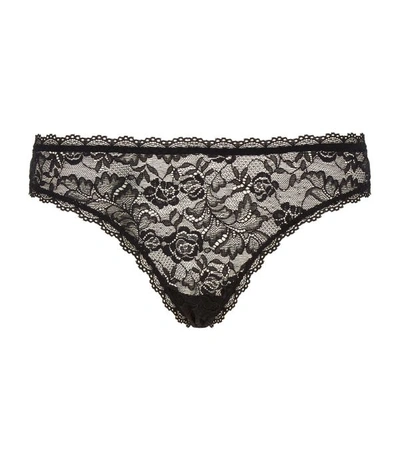 Aubade Floral Lace Brief In Black