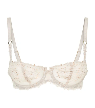 Chantelle Champs Elysees Semi-sheer Balconette Bra In Cappuccino