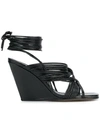 RICK OWENS STRAPPY WEDGE SANDALS,RP18S8830LCA12700290