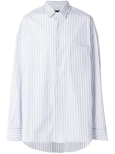 Juunj Oversized Striped Shirt In Blue