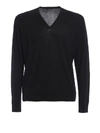 Prada Midnight Blue Wool Blend Sweater In Nero