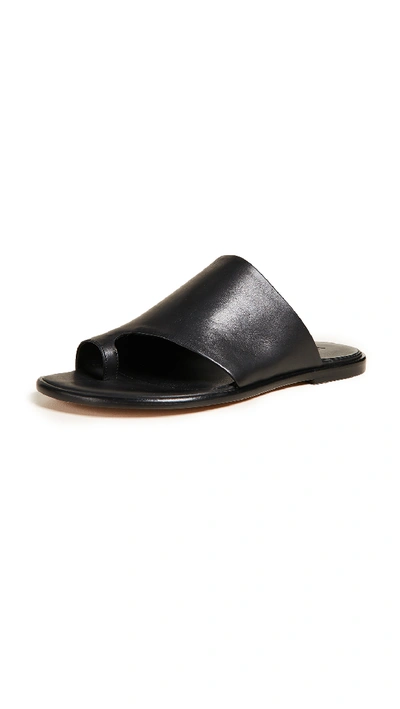 Vince Women's Edris Leather Slide Sandals In Black