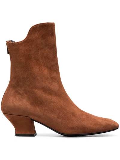 Dorateymur Brown Han 50 Suede Ankle Boots In Grey