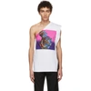 RAF SIMONS RAF SIMONS WHITE AND PINK ASYMMETRIC T-SHIRT,181-405-19002