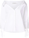 ALICE AND OLIVIA OPEN NECK SHIRT
