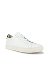 Common Projects Retro Low Sneaker In White Leather In White & Black