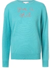 LINGUA FRANCA QUOTE EMBROIDERED SWEATER,00712711970