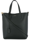 Saint Laurent Shopping Tag Detail Tote Bag In Black