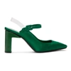 ALYX ALYX GREEN SATIN SQUARED POINTY HEELS,AAWHH0005