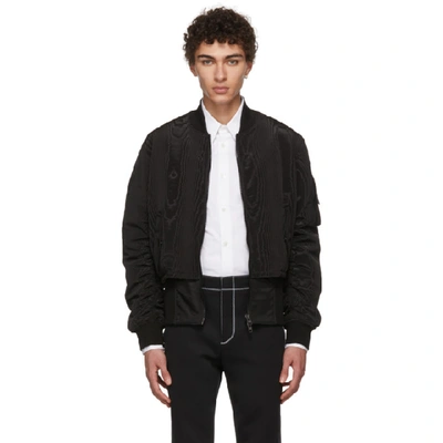 Givenchy Moiré And Trompe-l'oeil Effect Bomber Jacket In 001