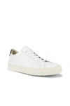 Common Projects Retro Low Sneaker In White Leather In White & Black