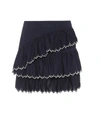 ULLA JOHNSON ELLA EMBROIDERED COTTON SKIRT,P00306403