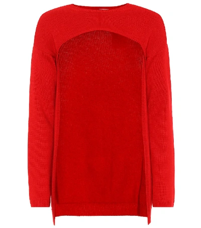 Valentino Cropped Cashmere Jumper In Red